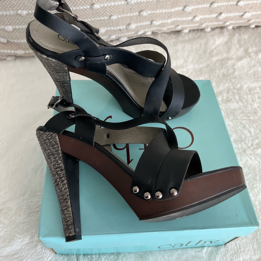 Black Heels  Stappy Platform‎ Sandals